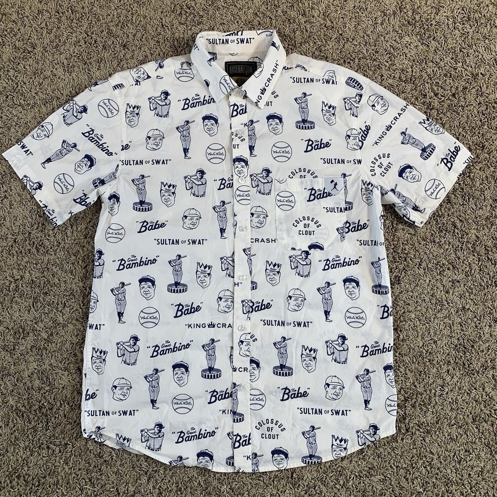 Yankees Babe Ruth Shirt Mens Medium The Great Bambino BASEBALLISM Button Down